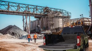 Duraliner in the back of a pickup truck at job site
