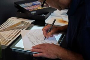 designer drafting an image